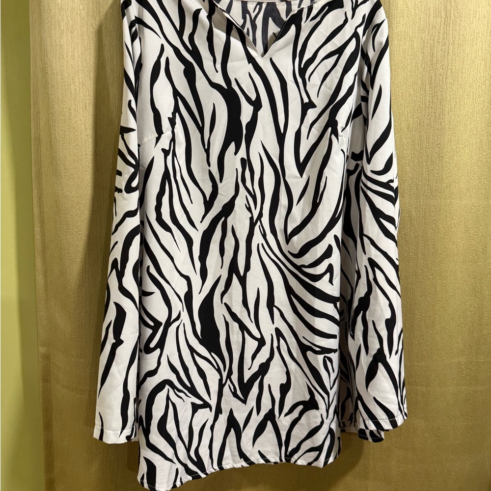 Zebra Print Long Sleeve Top
